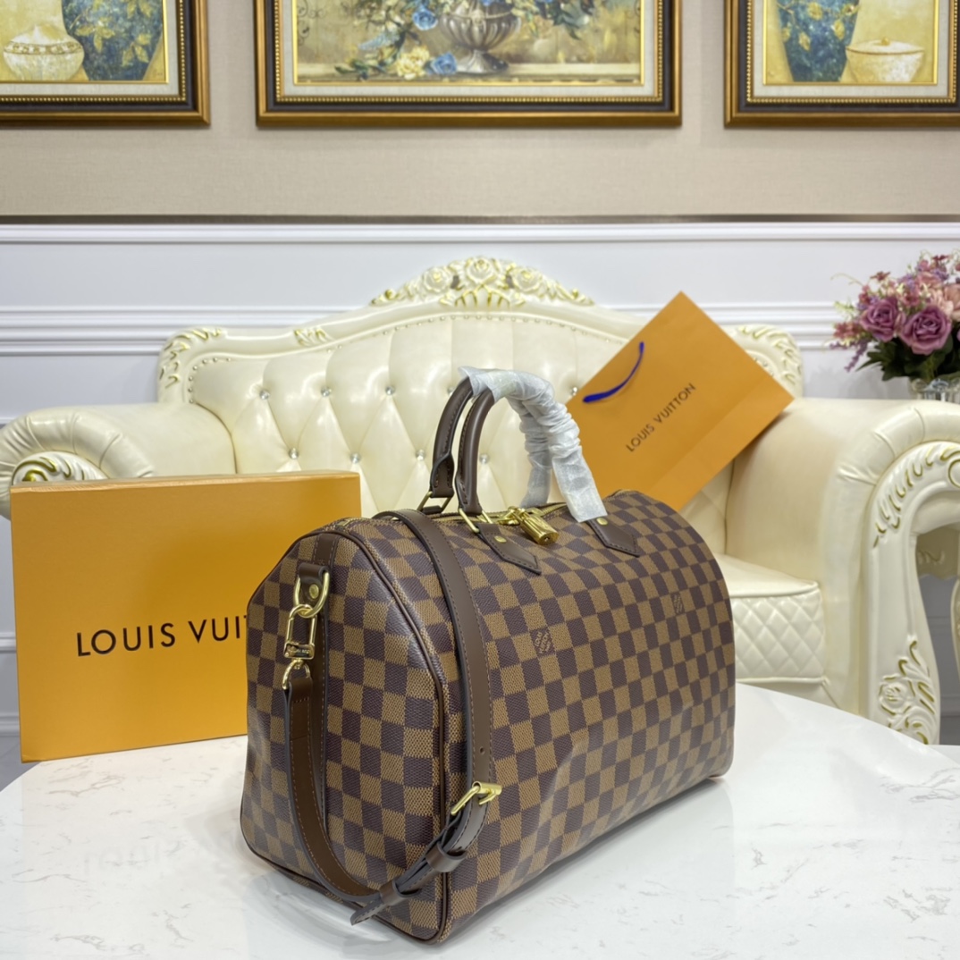 Louis Vuitton SPEEDY BANDOULIERE 35 Damier Ebene Handbag N41366 